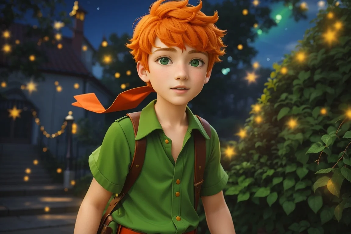 Peter Pan en un bosque magico