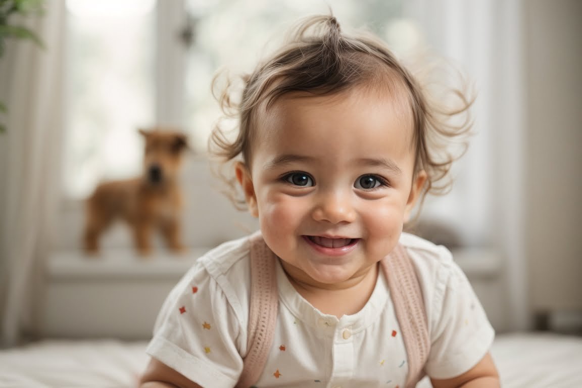 Bebe feliz jugando